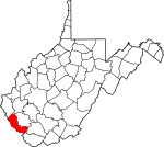 Map of West Virginia highlighting Mingo County